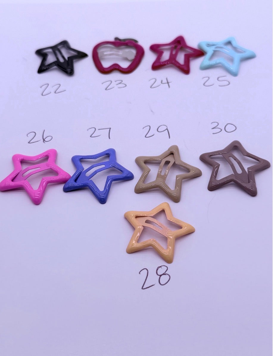 Mix N Match Colorful Metal Star, Apple, Strawberry or Heart Hair Clips | You Pick